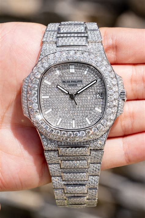 patek philippe diamond replica|patek philippe nautilus full diamond.